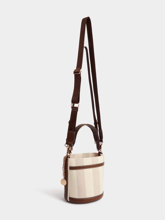 Luella Striped Canvas Bucket Bag Luella Bellabags