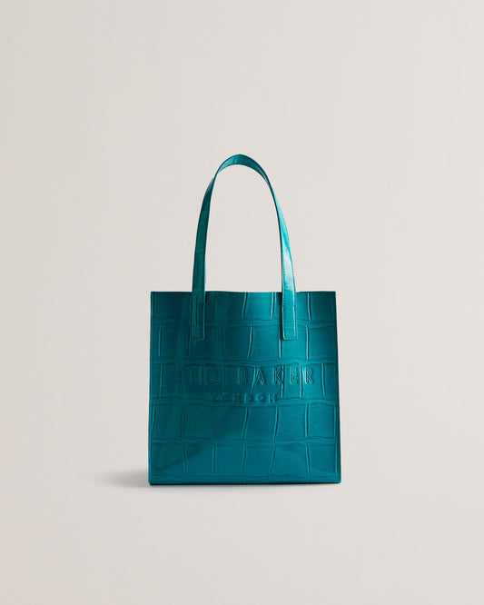 Women's Reptcon-Croc Effect Small Icon Bag Teal-Blue Ted Baker South Africa Bellabags