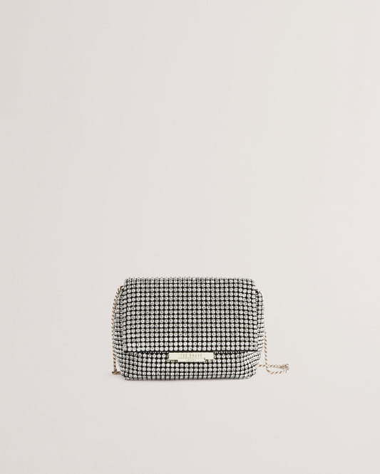 Women's Gliters-Crystal Mini Crossbody Bag Silver Ted Baker South Africa Bellabags