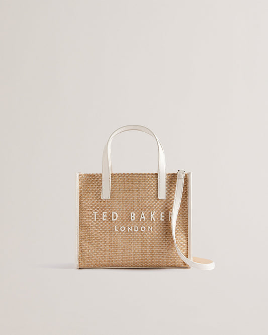 Women's Paolina-Faux Raffia Small Icon Bag Ecru Ted Baker South Africa Bellabags