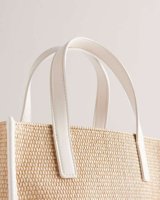Women's Paolina-Faux Raffia Small Icon Bag Ecru Ted Baker South Africa Bellabags