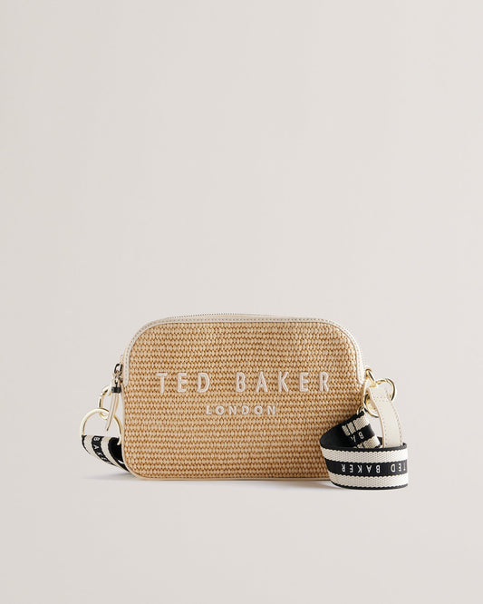 Women's Stelio-Branded Webbing Faux Raffia Camera Ecru Ted Baker South Africa Bellabags