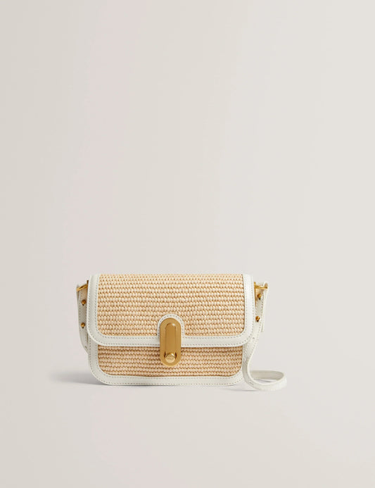 Women's KKASSIE-Twist Lock Small Raffia Crossbody Bag Ted Baker South Africa Bellabags