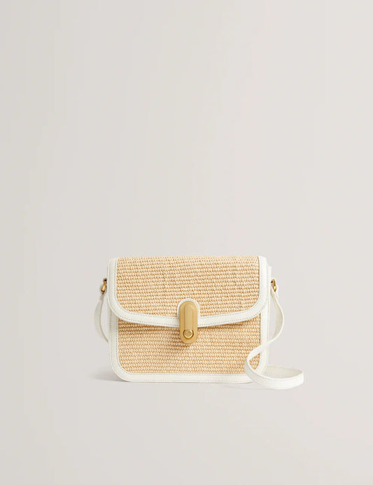 Women's KKASSIA-Twist Lock Large Raffia Crossbody Bag Ted Baker South Africa Bellabags