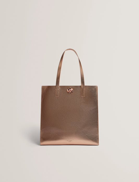 ROSMAH: Rose Detail Metallic Large Icon Bag - Bellabags Ted Baker