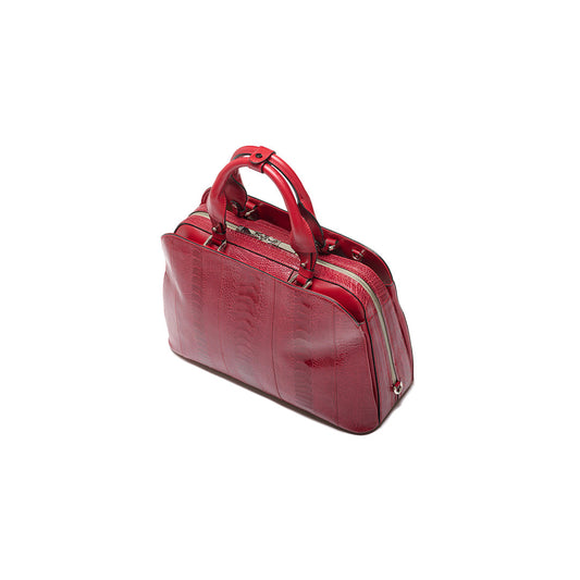 Red Lexington Ostrich Leather Business Bag Bellabags Bellabags