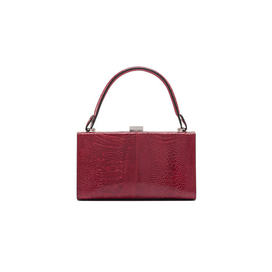 Red Libby Ostrich Leather Evening Bag Bellabags Bellabags