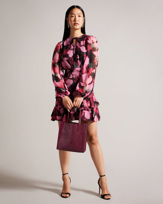 Women's Reptcon-Croc Effect Small Icon Bag Dp-Purple Ted Baker South Africa Bellabags