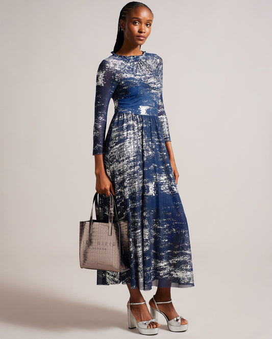 Women's Reptcon-Croc Effect Small Icon Bag Gunmetal Ted Baker South Africa Bellabags