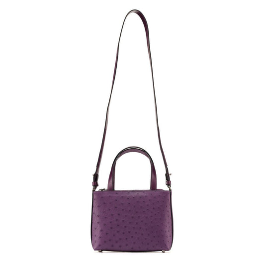 Purple Lily Ostrich Quill Leather Shoulder Bag Bellabags Bellabags
