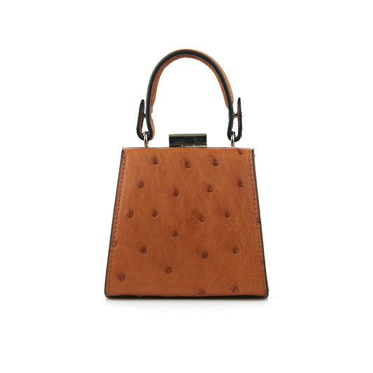 Light Brown Vegas Ostrich Leather Micro Bag Bellabags Bellabags