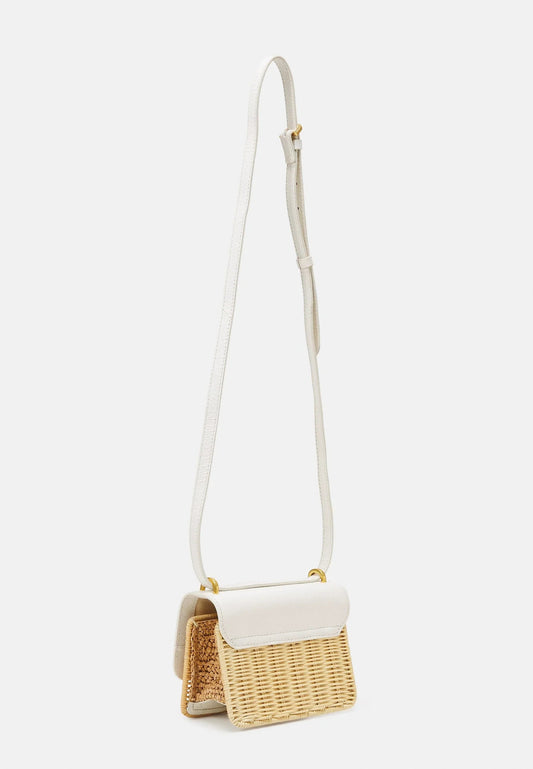Women's REEGENT-Padlock Detail Rattan Xbody Bag Ecru Ted Baker South Africa Bellabags