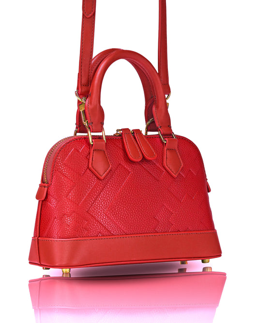 EMBOSSED DOME BAG - RED - Bellabags GALXBOY