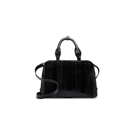 Black Lexington Ostrich Leg Leather Business Bag Bellabags Bellabags