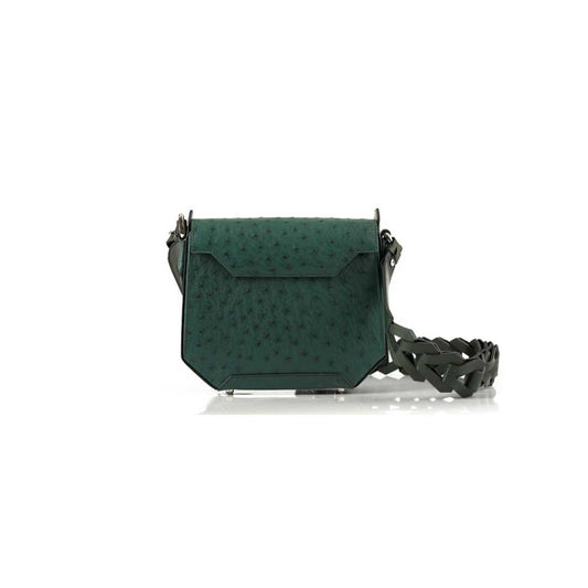 Green Lia Ostrich Leather Shoulder Bag Bellabags Bellabags