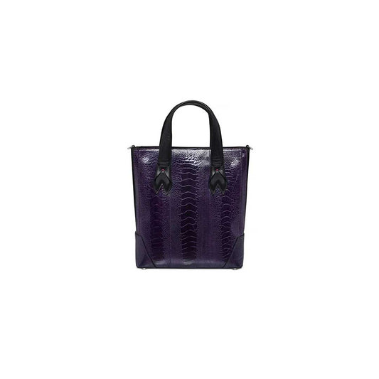 Purple Lola Ostrich Leather Top Handle Bag Bellabags Bellabags
