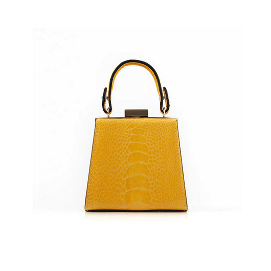 Yellow Vegas Ostrich Leather Micro Bag Bellabags Bellabags
