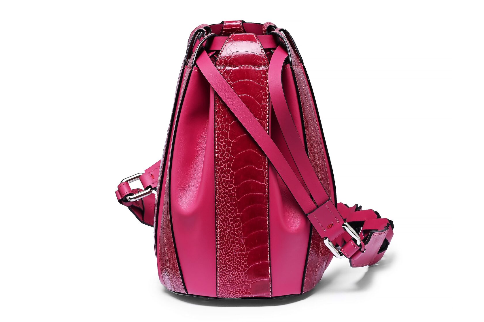 Pink Lyra Ostrich Leather Crossbody Bag Bellabags Bellabags