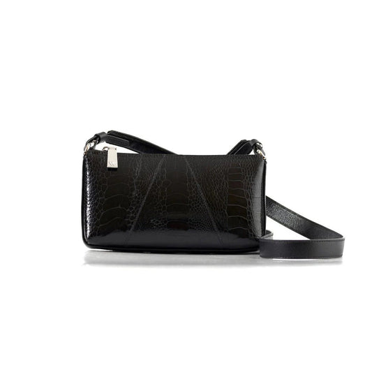 Black Los Angeles Ostrich Leather Purse Bellabags Bellabags