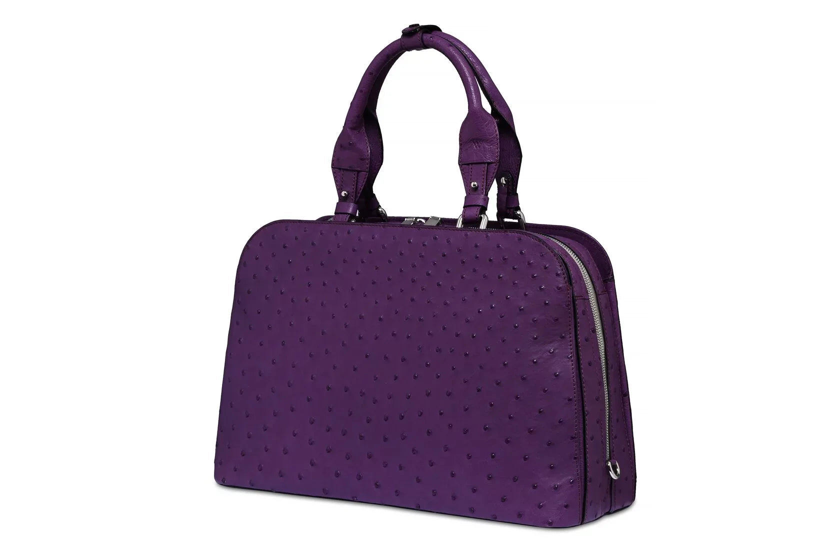 Purple Lexington Ostrich Quill Leather Business Bag Bellabags Bellabags