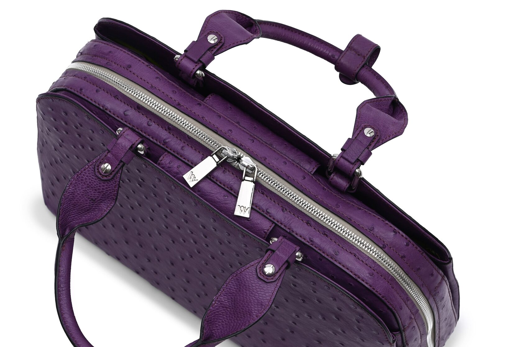 Purple Lexington Ostrich Quill Leather Business Bag Bellabags Bellabags