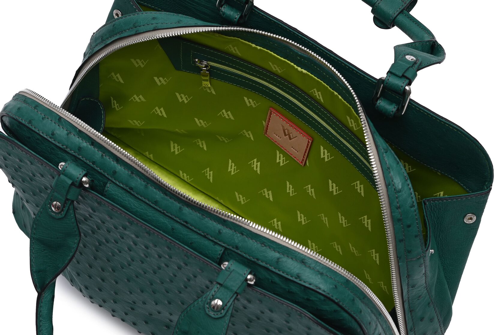 Green Lexington Ostrich Leather Business Bag Bellabags Bellabags