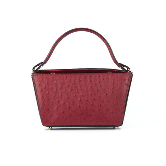 Red Lottie Ostrich Leather Crossbody Bag Bellabags Bellabags