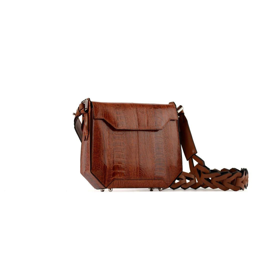 Light Brown Lia Ostrich Leather Shoulder Bag Bellabags Bellabags