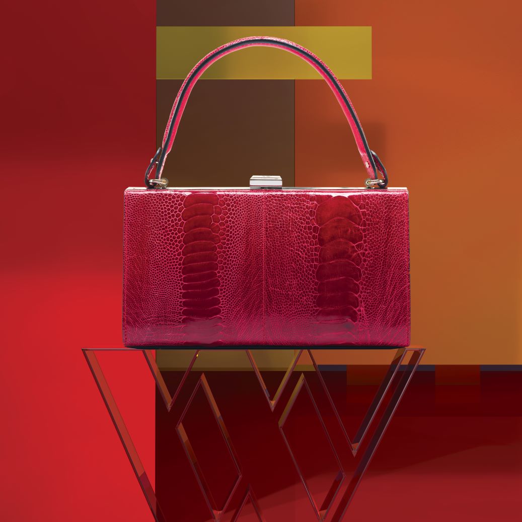 Dark Brown Libby Ostrich Leather Evening Bag Bellabags Bellabags