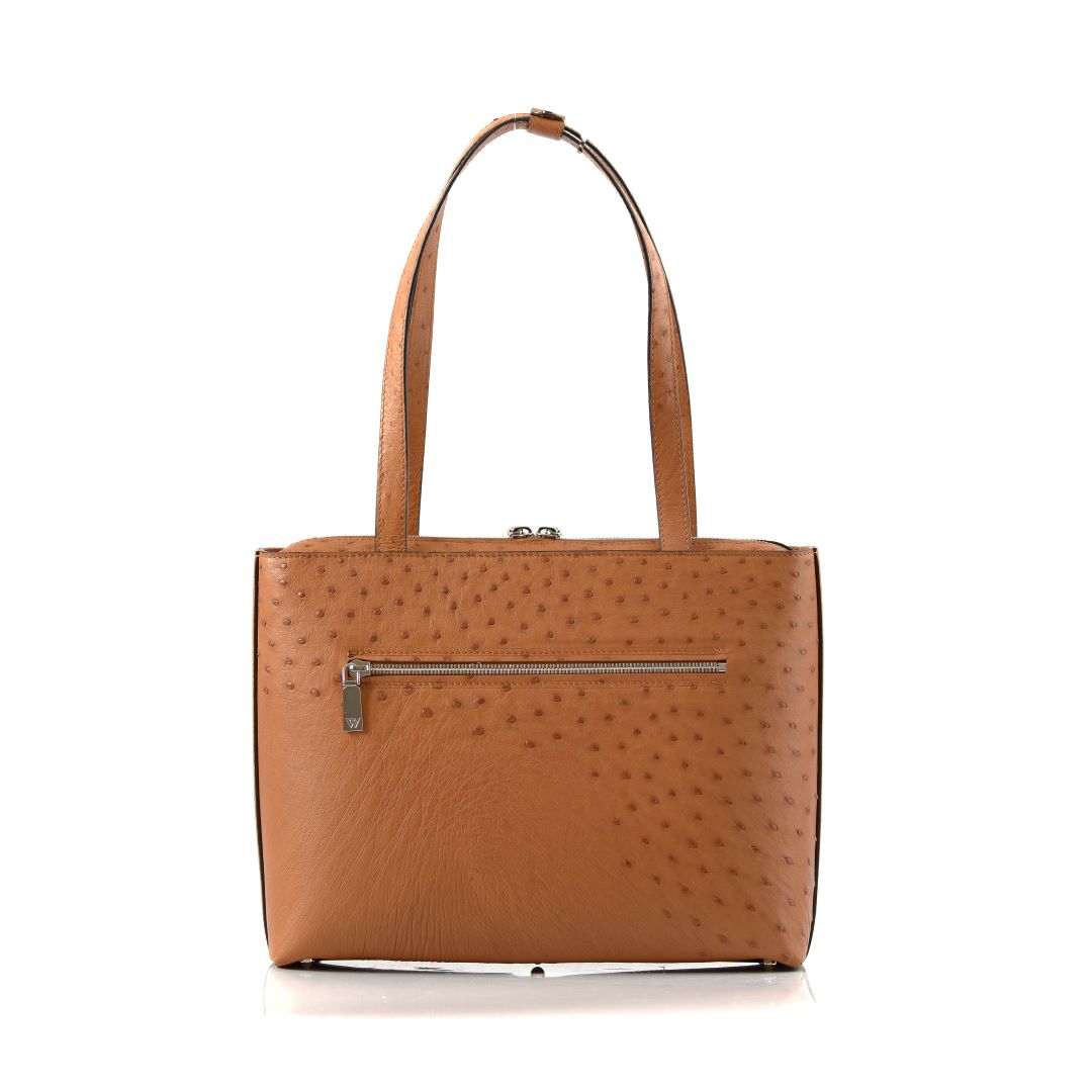 Light Brown Lilibet Ostrich Leather Tote Bag Bellabags Bellabags
