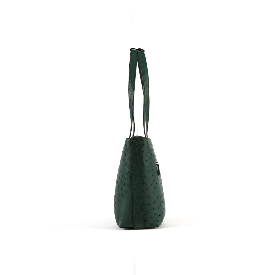 Green Lilibet Ostrich Leather Tote Bag Bellabags Bellabags