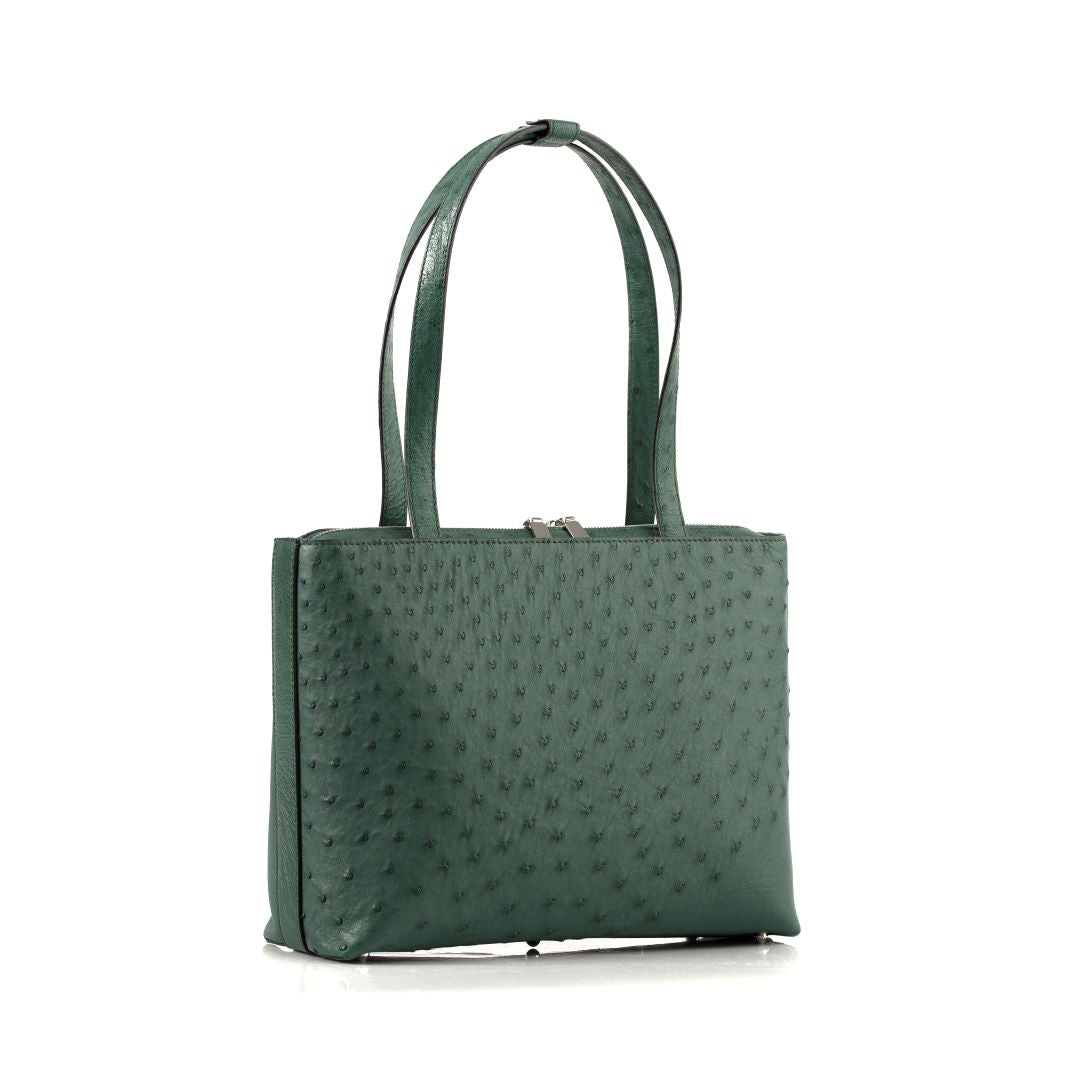 Green Lilibet Ostrich Leather Tote Bag Bellabags Bellabags