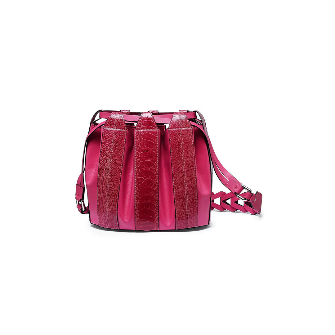 Pink Lyra Ostrich Leather Crossbody Bag Bellabags Bellabags