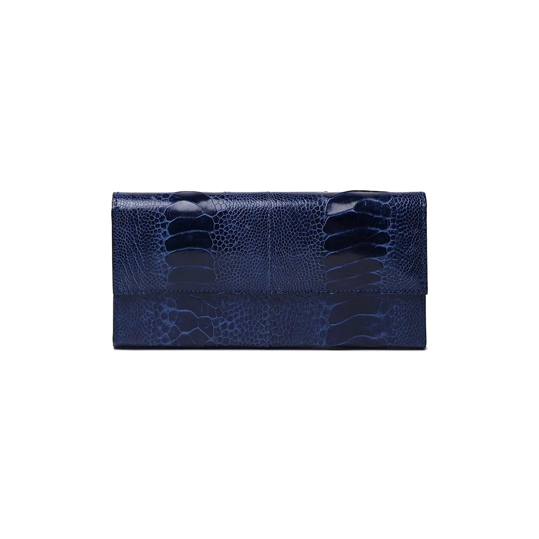 Blue Mississippi Ostrich Leather Purse Bellabags Bellabags