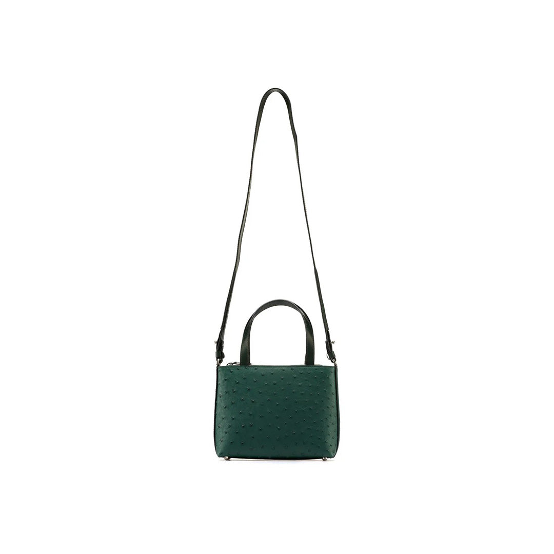 Green Lily Ostrich Leather Shoulder Bag Bellabags Bellabags