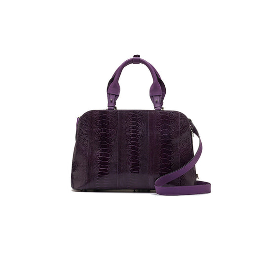 Purple Lexington Ostrich Leg Leather Business Bag Bellabags Bellabags