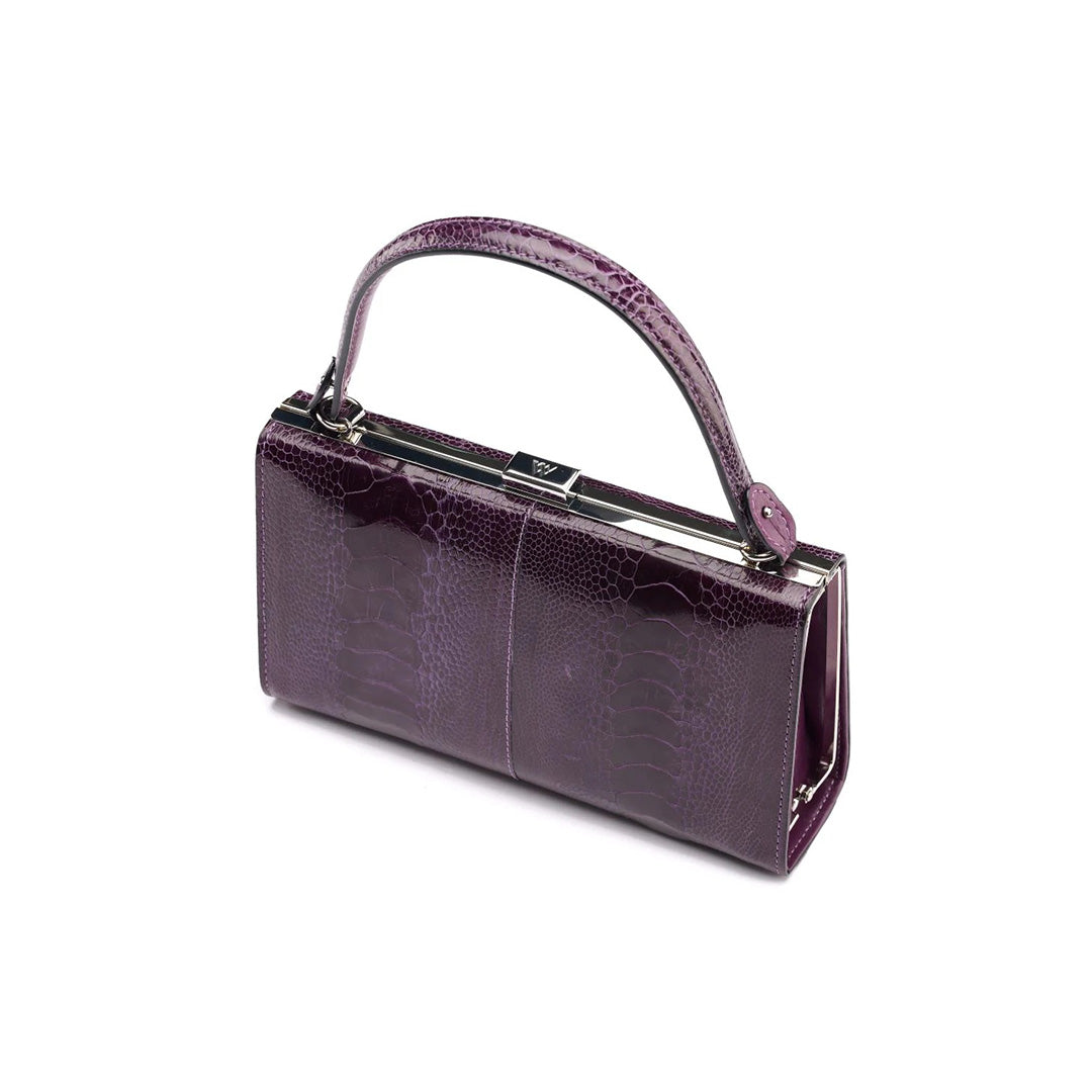 Purple Libby Ostrich Leather Evening Bag Bellabags Bellabags