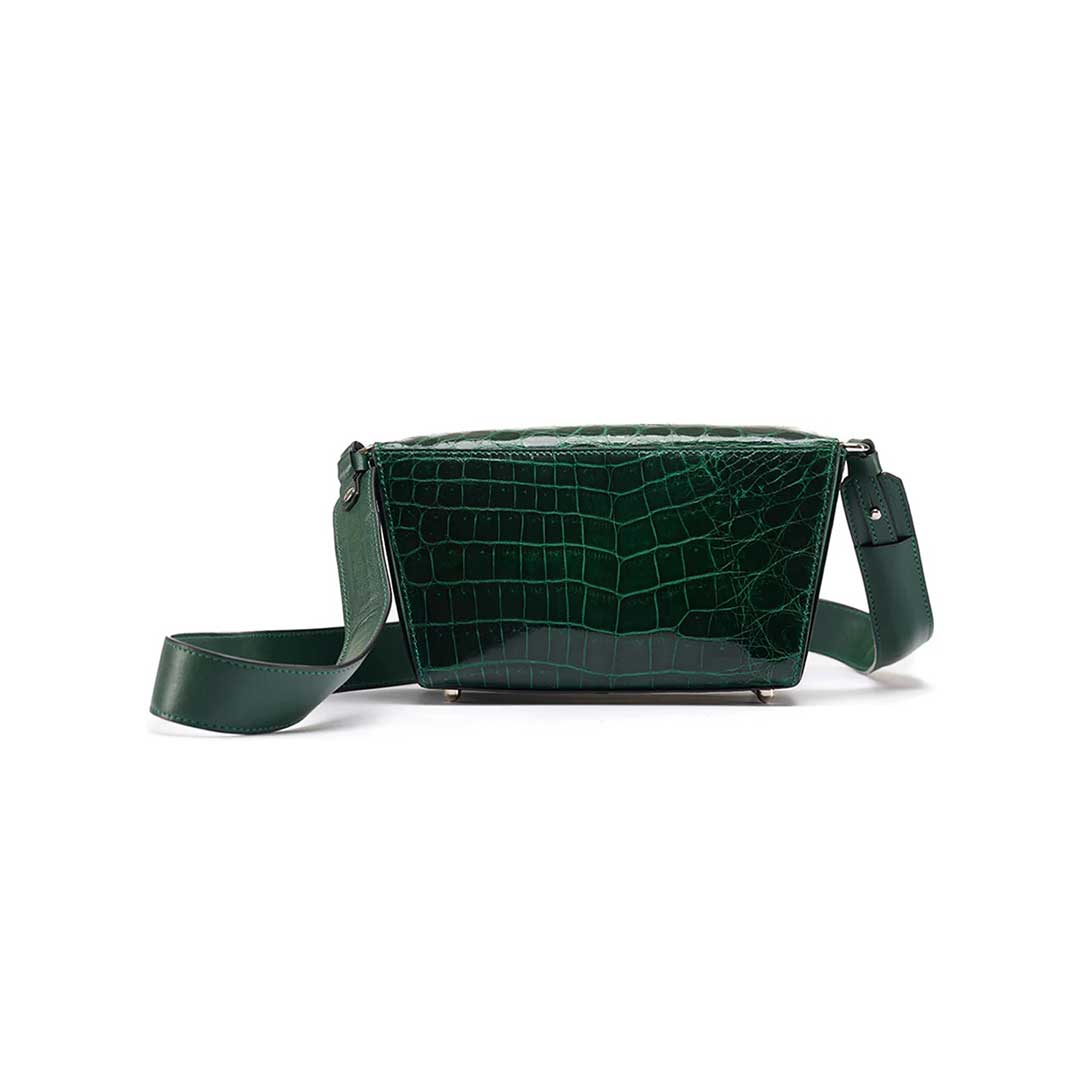 Green Lottie Crocodile Leather Crossbody Bag Bellabags Bellabags
