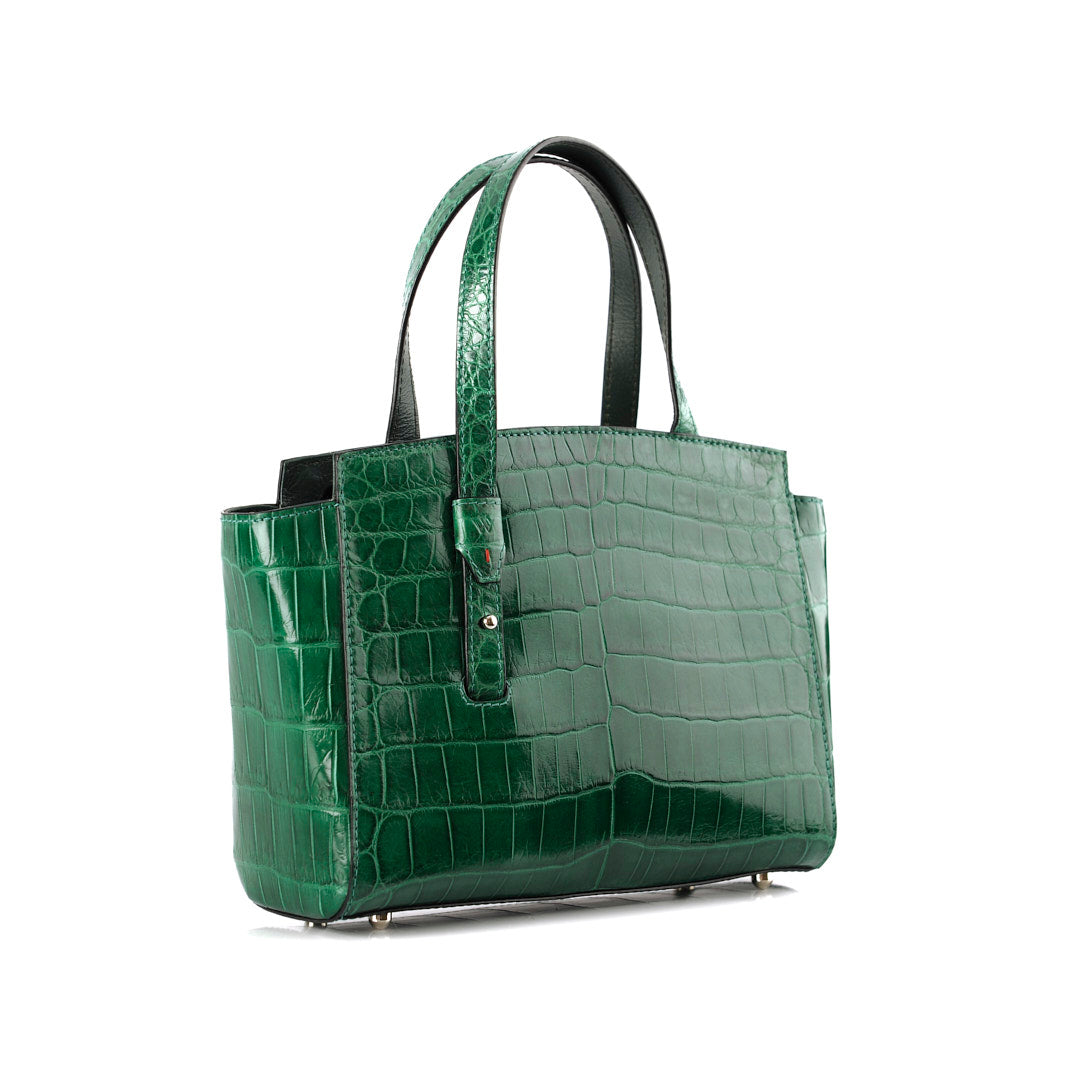Green Lorelai Crocodile Leather Shoulder Bag Bellabags Bellabags