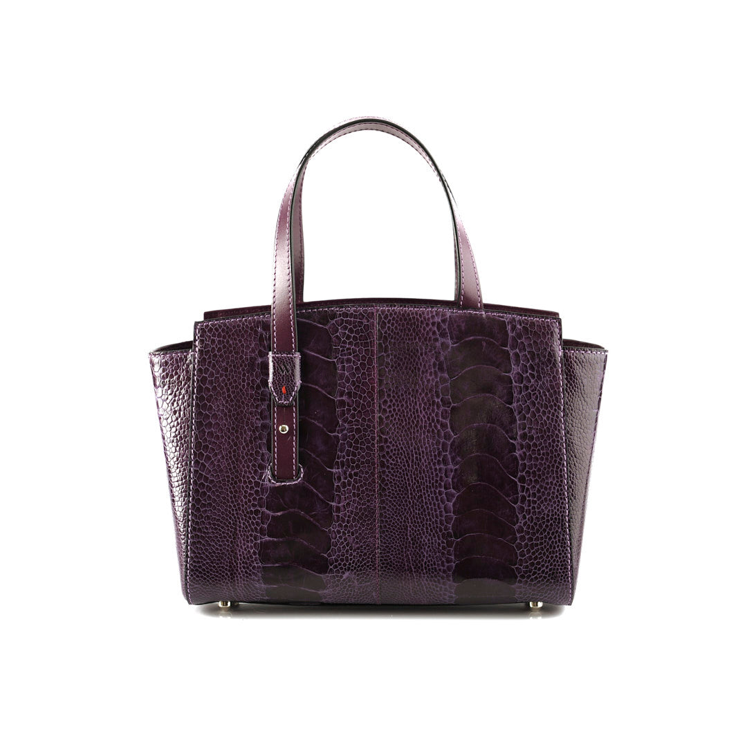 Purple Lorelai Ostrich Leather Shoulder Bag Bellabags Bellabags