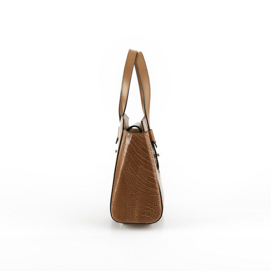 Nude Lorelai Ostrich Leather Shoulder Bag Bellabags Bellabags