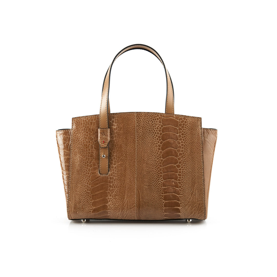 Nude Lorelai Ostrich Leather Shoulder Bag Bellabags Bellabags