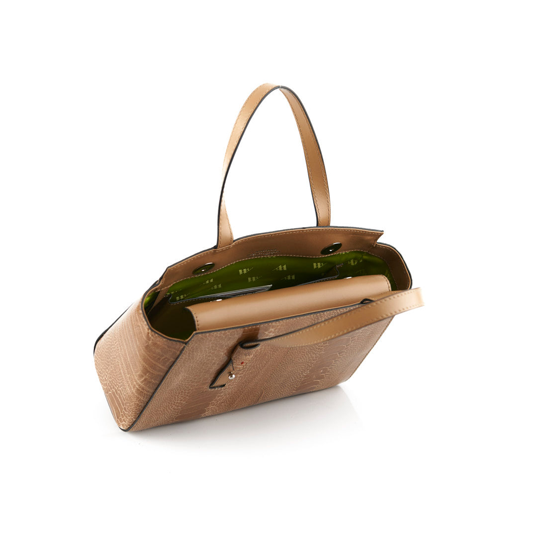 Nude Lorelai Ostrich Leather Shoulder Bag Bellabags Bellabags