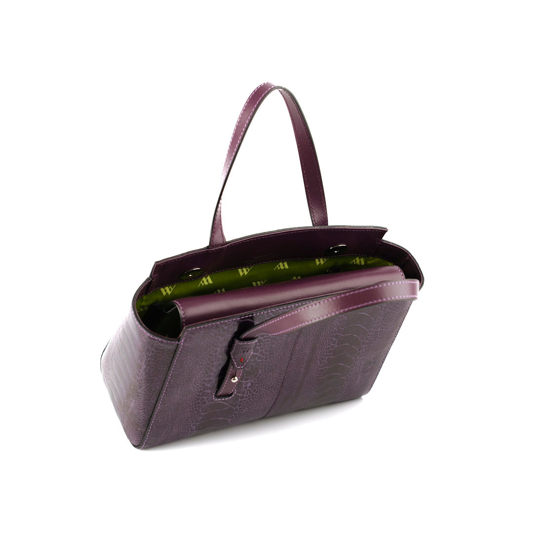 Purple Lorelai Ostrich Leather Shoulder Bag Bellabags Bellabags