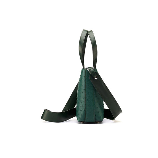 Green Lily Ostrich Leather Shoulder Bag Bellabags Bellabags