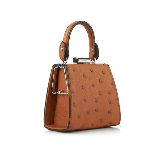 Light Brown Vegas Ostrich Leather Micro Bag Bellabags Bellabags
