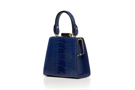Blue Vegas Ostrich Quill Leather Micro Bag Bellabags Bellabags