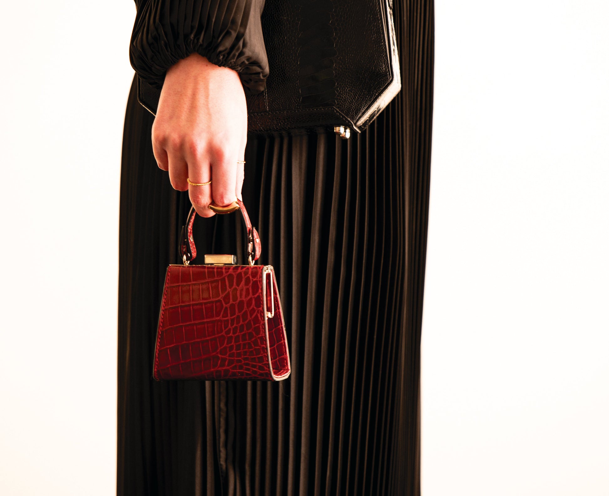 Yellow Vegas Ostrich Leather Micro Bag Bellabags Bellabags