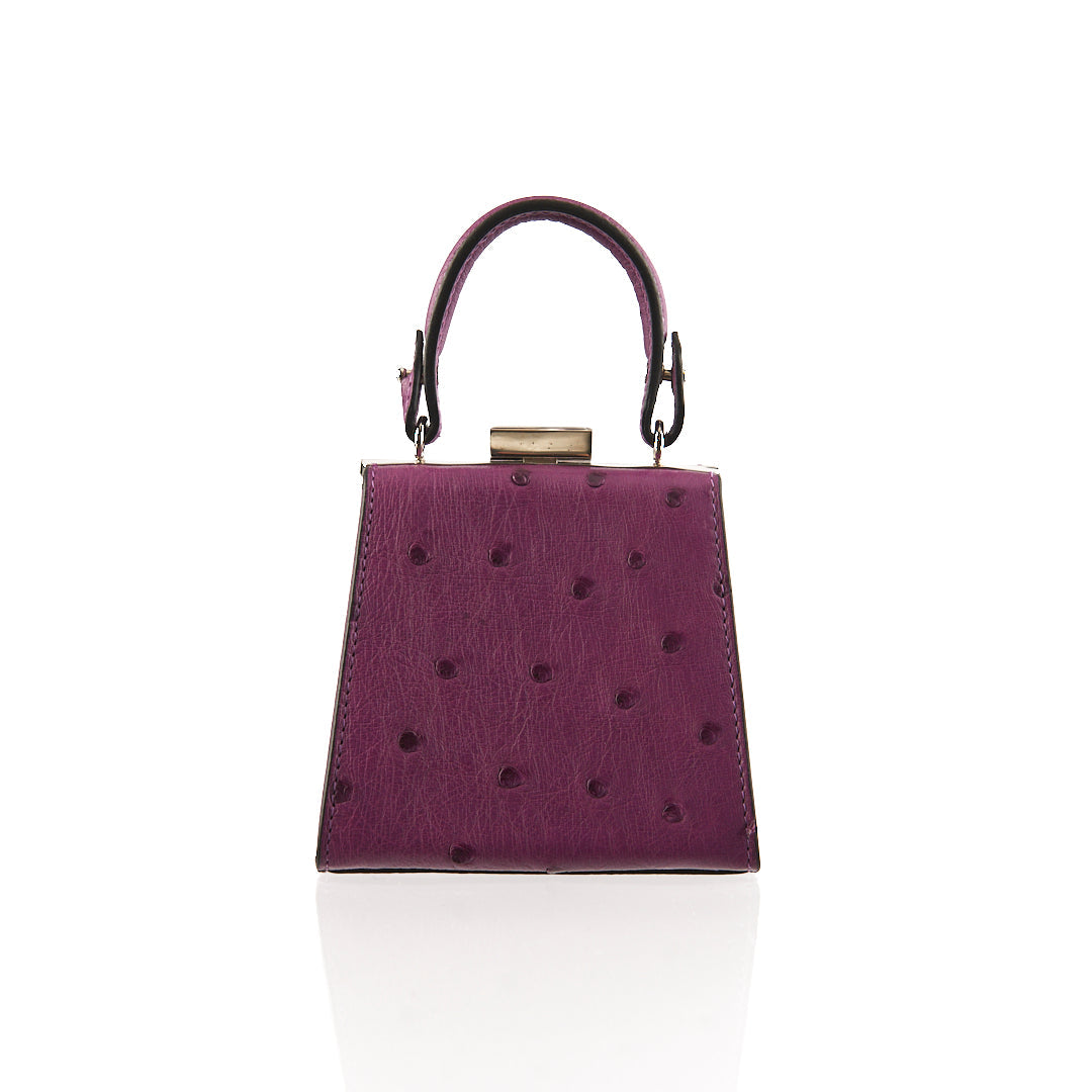 Purple Vegas Ostrich Leather Micro Bag Bellabags Bellabags