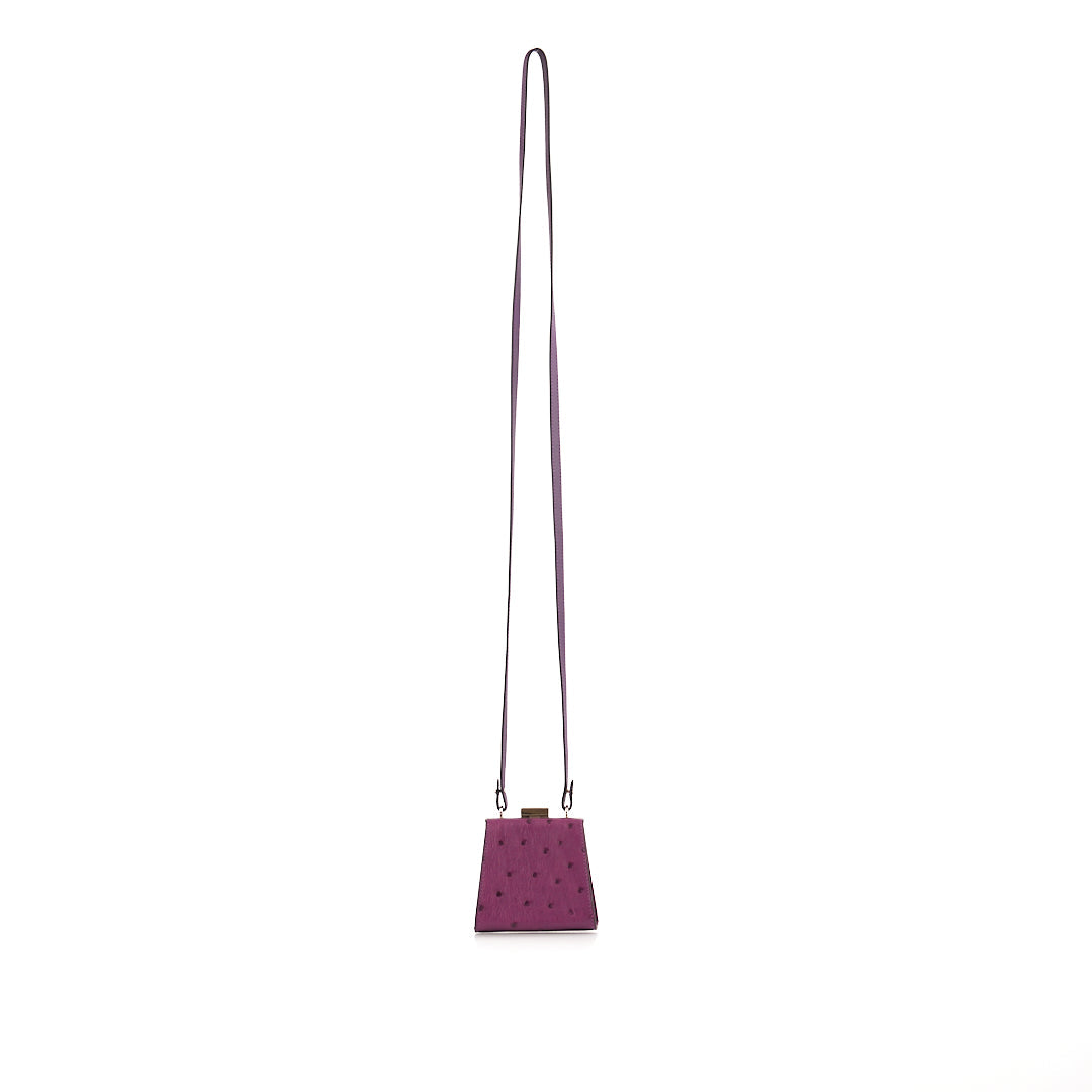 Purple Vegas Ostrich Leather Micro Bag Bellabags Bellabags